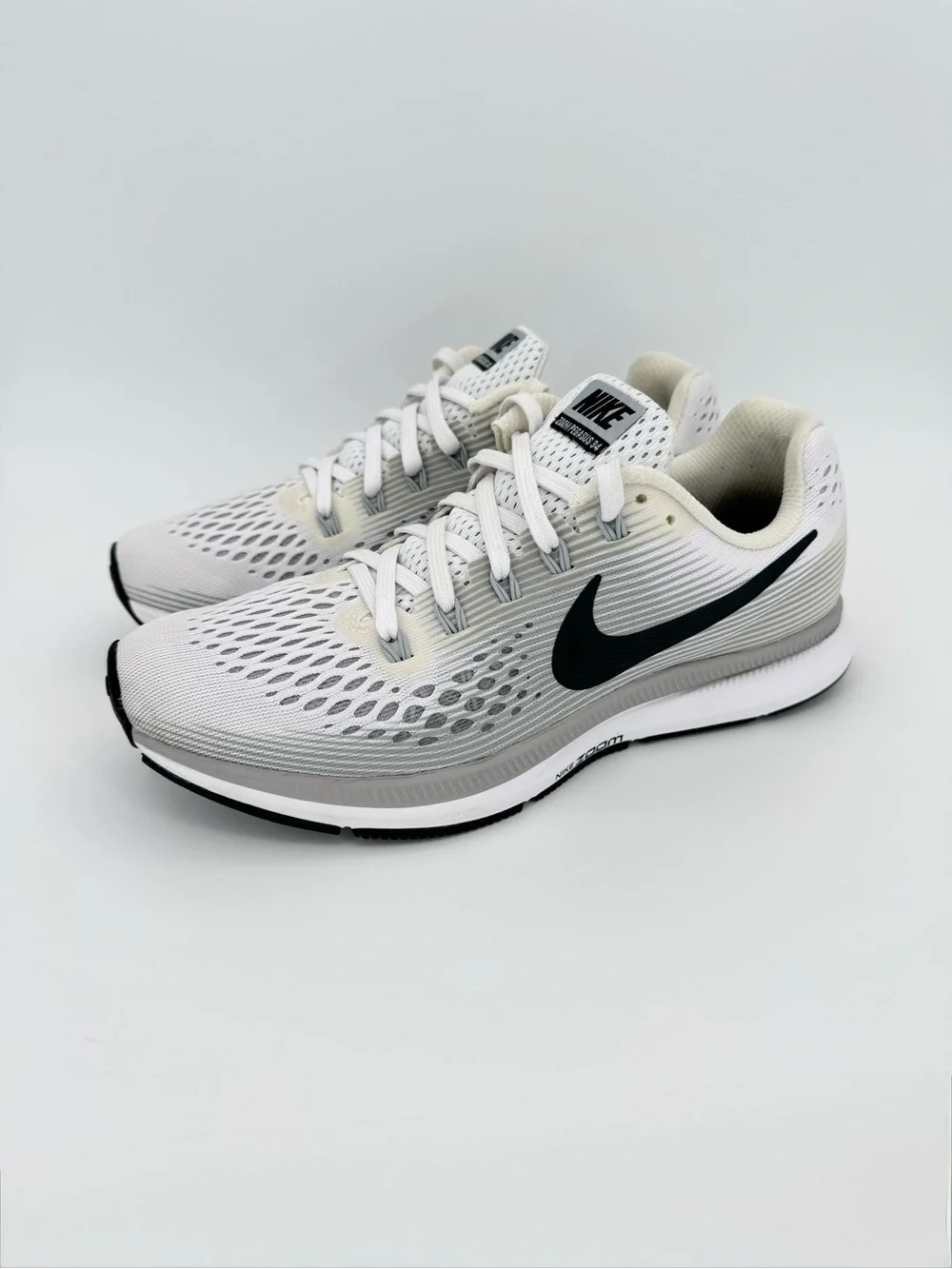 NIKE Air Zoom Pegasus 34 Running Shoes 7.5 White Anthracite Breathable - Picture 3 of 12